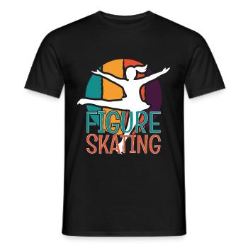 Figure Skating Vintage - Men's T-Shirt - black - Front - AI Model Male 178 light (178cm)