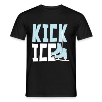 Kicking Ice Figure Skating Ice Skaters - Men's T-Shirt - black - Front - AI Model Male 178 light (178cm)