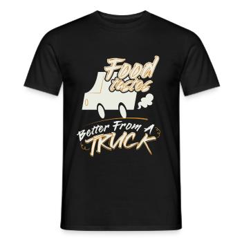 Food Tastes Better From A Truck - Men's T-Shirt - black - Front - AI Model Male 178 light (178cm)