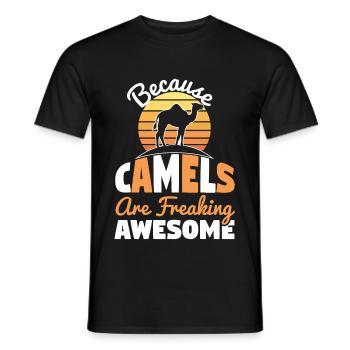 Because Camels Are Freaking Awesome - Men's T-Shirt - black - Front - AI Model Male 178 light (178cm)