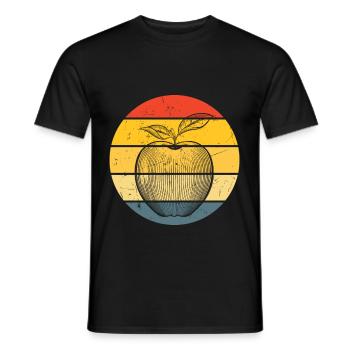 Vintage Apple Fruit Distressed - Men's T-Shirt - black - Front - AI Model Male 178 light (178cm)