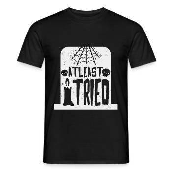 At Least I Tried Distressed - Men's T-Shirt - black - Front - AI Model Male 178 light (178cm)