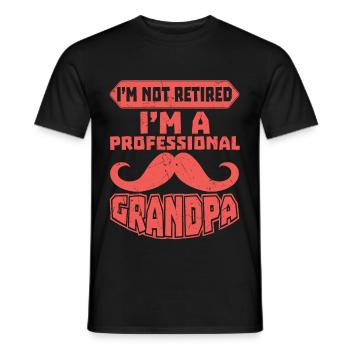Im Not Retired Im A Professional Grandpa - Men's T-Shirt - black - Front - AI Model Male 178 light (178cm)