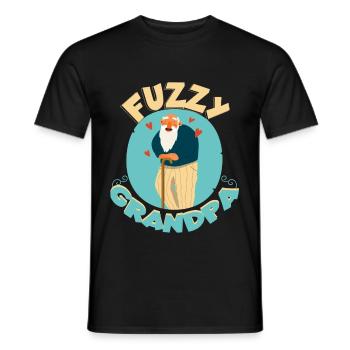 Fuzzy Grandpa - Men's T-Shirt - black - Front - AI Model Male 178 light (178cm)