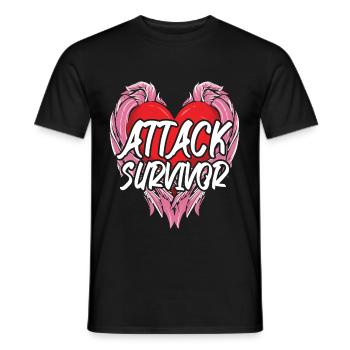 Heart Attack Survivor Heart Angel Wings - Men's T-Shirt - black - Front - AI Model Male 178 light (178cm)
