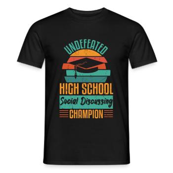 Undefeated Social Discussing Champion - Men's T-Shirt - black - Front - AI Model Male 178 light (178cm)