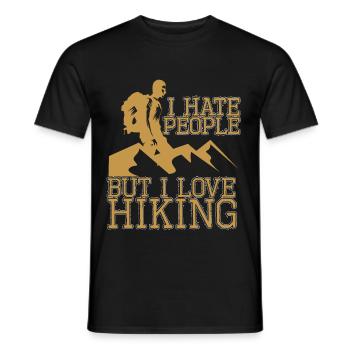 I Hate People But I Love Hiking - Men's T-Shirt - black - Front - AI Model Male 178 light (178cm)