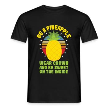 Be A Pineapple Wear Crown And Be Sweet - Men's T-Shirt - black - Front - AI Model Male 178 light (178cm)