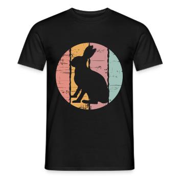 Vintage Rabbit Distressed Rabbit Lover - Men's T-Shirt - black - Front - AI Model Male 178 light (178cm)