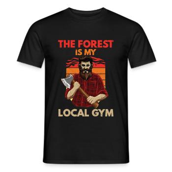 The Forst Is My Local Gym - Männer T-Shirt - Schwarz - Vorne - AI Model Male 178 light (178cm)