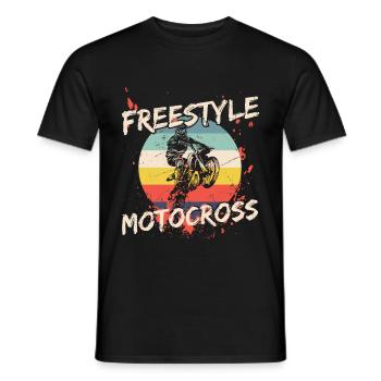 Freestyle Motocross - Männer T-Shirt - Schwarz - Vorne - AI Model Male 178 light (178cm)