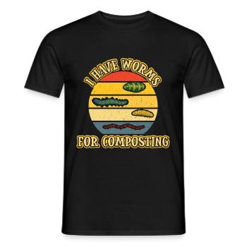 I Have Worms For Composting - Männer T-Shirt - Schwarz - Vorne - AI Model Male 178 light (178cm)