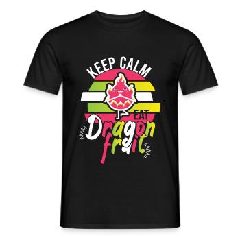 Keep Calm Eat Dragon Fruit - Männer T-Shirt - Schwarz - Vorne - AI Model Male 178 light (178cm)