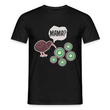 Mama Kiwi Bird Kiwi Fruit - Männer T-Shirt - Schwarz - Vorne - AI Model Male 178 light (178cm)