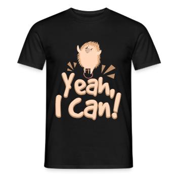 Yeah I Can Unicycle Hedgehog - Männer T-Shirt - Schwarz - Vorne - AI Model Male 178 light (178cm)