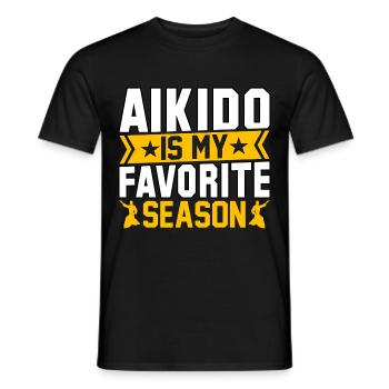 Aikido ist meine Lieblingsjahreszeit - Männer T-Shirt - Schwarz - Vorne - AI Model Male 178 light (178cm)