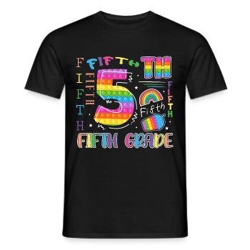 Enfant de 5e année d’école Premier jour d’école - T-shirt homme - noir - Devant - AI Model Male 178 light (178cm)