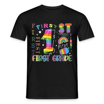 1st Grade Pop It Schoolchild - Men's T-Shirt - black - Front - AI Model Male 178 light (178cm)