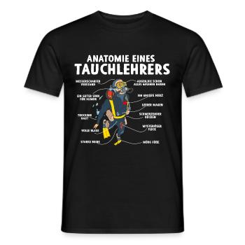 Anatomy of a Diving Instructor - Men's T-Shirt - black - Front - AI Model Male 178 light (178cm)