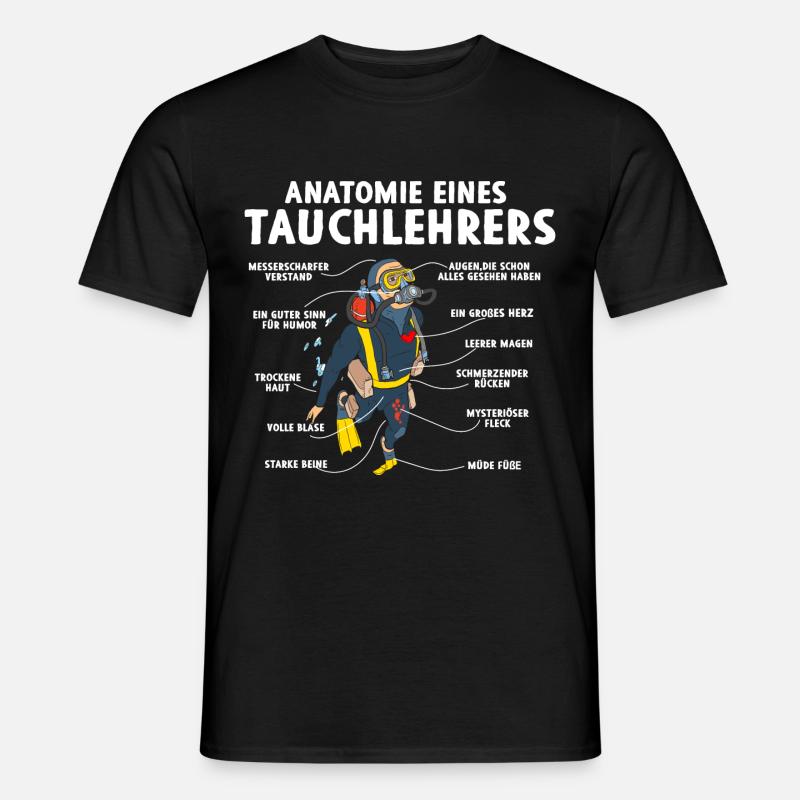 Anatomie eines Tauchlehrers - Männer T-Shirt - Schwarz