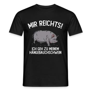 I've had enough, I'm going to my pot-bellied pig - Men's T-Shirt - black - Front - AI Model Male 178 light (178cm)