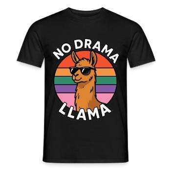 No Drama Llama Retro Style - Men's T-Shirt - black - Front - AI Model Male 178 light (178cm)