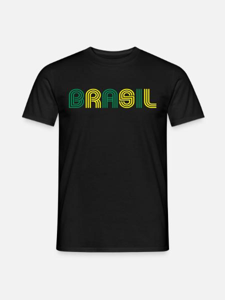 brasil 70er Schrift Lounge zweifarbig - Männer T-Shirt - Schwarz