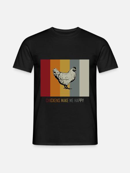 Huhn Hahn Retro Vintage Streifen - Männer T-Shirt - Schwarz
