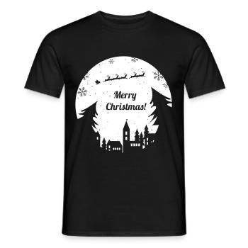 Joyeux Noël, famille de l'Avent, Rennes, Noël - T-shirt homme - noir - Devant - AI Model Male 178 light (178cm)