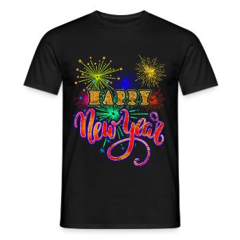 Neues Jahr Silvester Neujahr Mitternacht - Männer T-Shirt - Schwarz - Vorne - AI Model Male 178 light (178cm)