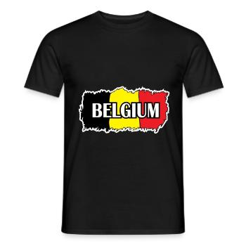 Drapeau belge - T-shirt homme - noir - Devant - AI Model Male 178 light (178cm)