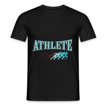 Gym athlete sport running race jogging - Men's T-Shirt - black - Front - AI Model Male 178 light (178cm)