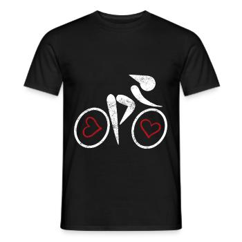 Hearts in the bike - Men's T-Shirt - black - Front - AI Model Male 178 light (178cm)