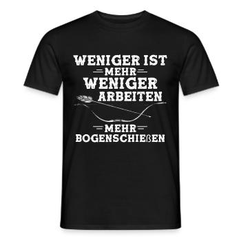 Weniger Arbeiten Mehr Bogenschießen Bogenschütze - Männer T-Shirt - Schwarz - Vorne - AI Model Male 178 light (178cm)