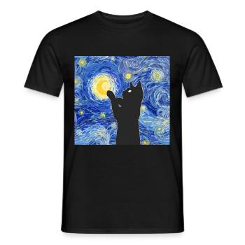 Vincent Van Gogh Chat - T-shirt homme - noir - Devant - AI Model Male 178 light (178cm)