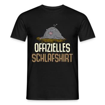 Official Sleeping Shirt Poybelly Pig - Men's T-Shirt - black - Front - AI Model Male 178 light (178cm)