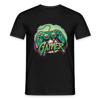 Gamer - Men's T-Shirt - black - Front - AI Model Male 178 light (178cm)