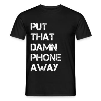 Rangez ce foutu téléphone - T-shirt homme - noir - Devant - AI Model Male 178 light (178cm)