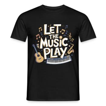 Let the Music Play Retro Design - T-shirt homme - noir - Devant - AI Model Male 178 light (178cm)