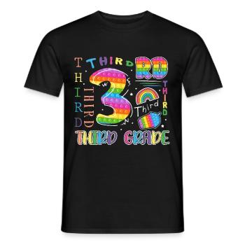 Écolier de 3e année Premier jour d’école - T-shirt homme - noir - Devant - AI Model Male 178 light (178cm)