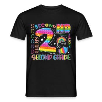 2nd grade Pop It school child - Men's T-Shirt - black - Front - AI Model Male 178 light (178cm)