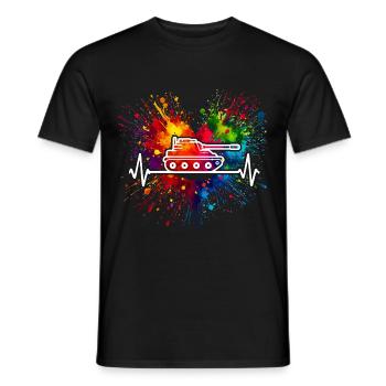 Panzer Herzschlag - Männer T-Shirt - Schwarz - Vorne - AI Model Male 178 light (178cm)