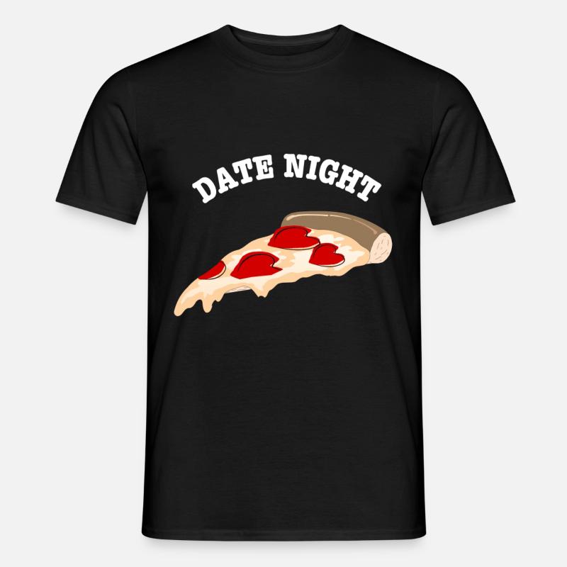 DateNightPizza - Männer T-Shirt - Schwarz