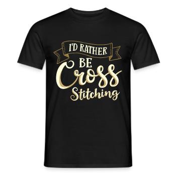 Cross Stitch Pattern Cross Stitch Needles Embroidery Weaving - Men's T-Shirt - black - Front - AI Model Male 178 light (178cm)