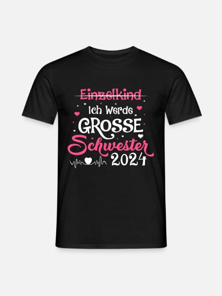 Ich werde eine große Schwester 2024 - Mænd T-shirt - sort