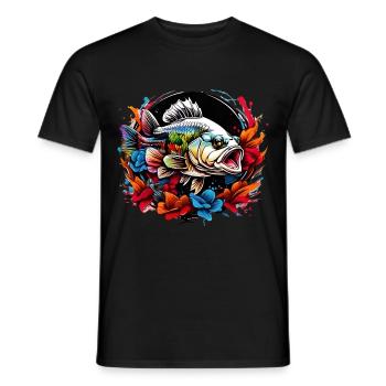 Barsch-Fisch - Männer T-Shirt - Schwarz - Vorne - AI Model Male 178 light (178cm)