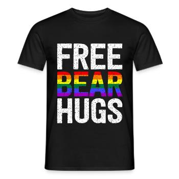 Free Bear Hugs - Men's T-Shirt - black - Front - AI Model Male 178 light (178cm)
