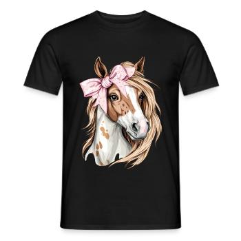 Coquette Bogen Appaloosa Pferd Mädchen Mama Rosa - Männer T-Shirt - Schwarz - Vorne - AI Model Male 178 light (178cm)