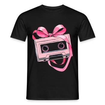 Coquette Bow Kassettenband 80er Jahre Retro - Männer T-Shirt - Schwarz - Vorne - AI Model Male 178 light (178cm)