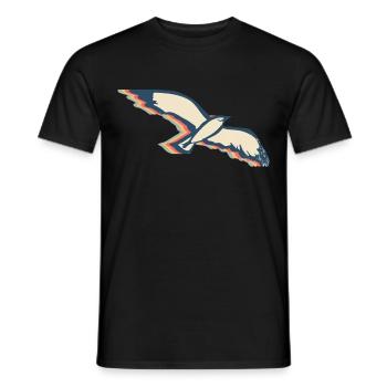 Seagull Seagull Seabird Retro Line Art - Men's T-Shirt - black - Front - AI Model Male 178 light (178cm)